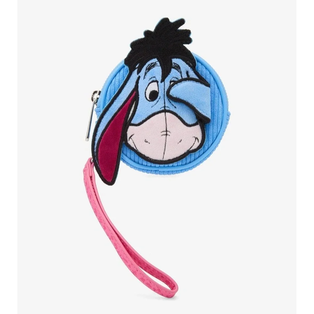 Loungefly Disney Winnie the Pooh Eeyore Peeking Corduroy Blue Backpack & Coin Ba